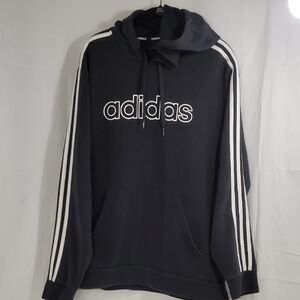 Adidas Charcoal Hoodie with White Accents